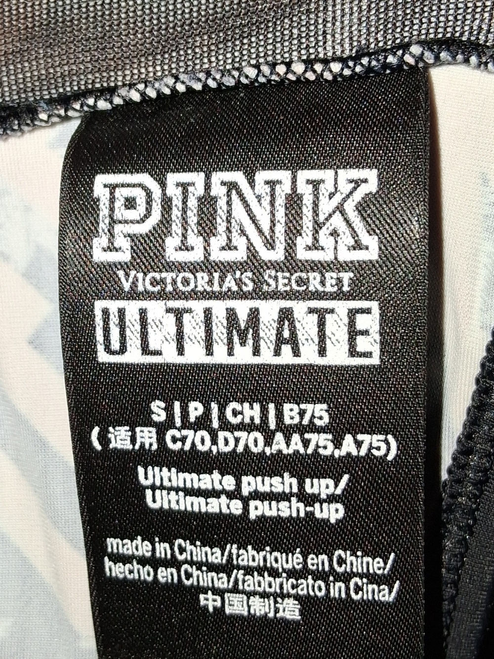 Victoria's Secret Pink Ultimate Pushup Front Zip Logo Bra Size Small - Picture 10 of 10